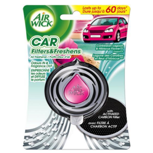 Air Wick Car Filters & Freshens Caribbean Lagoon 7 Hibiscus Flower X 6