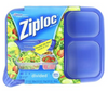 Ziploc Lunch Container 2 Divided Rectangle x 4