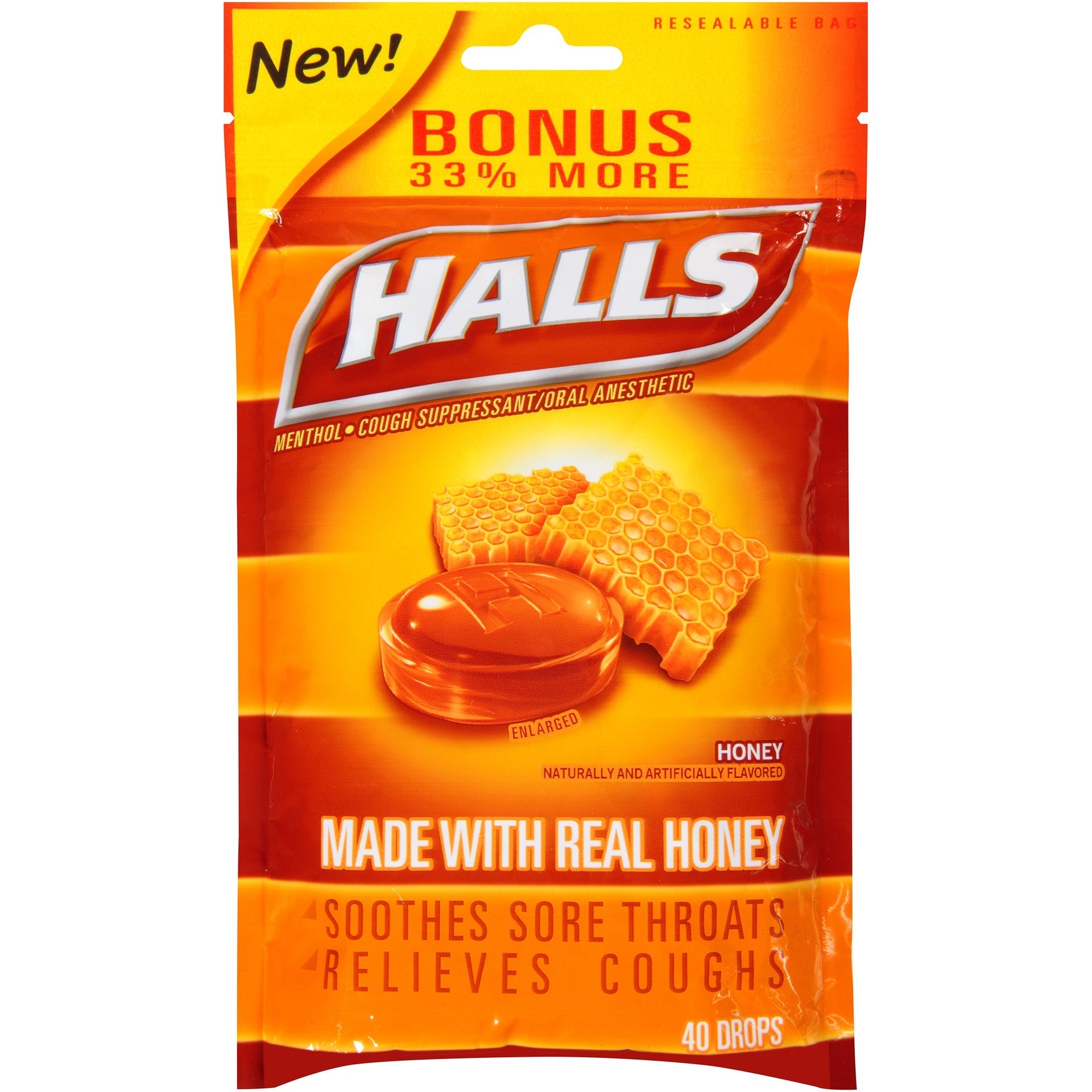 HALLS CANDY HONEY 40 DROPS