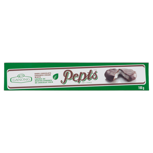 Ganong Pepts – Crème de menthe enrobée de chocolat noir 100 g