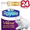 PELUCHE VELOURS ROYALE ET TISSU DE SALLE DE BAIN ÉPAIS 2 PLIS 12 ROULEAUX 12=24