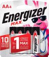 Energizer Max Alkaline Batteries AA 4ct