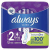 ALWAYS ULTRA - 12CT TAILLE 2 LONGUE AVEC AILES