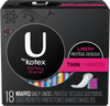 U By Kotex Barely There Thin Wrapped Daily Liners 18ct